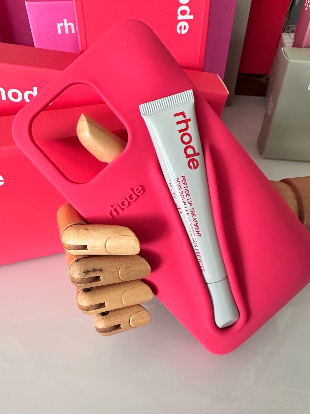 NEW Rhode Lip Gloss Holder Hot Pink Silicone Lip Case | iPhone 15 Pro Max NIB
